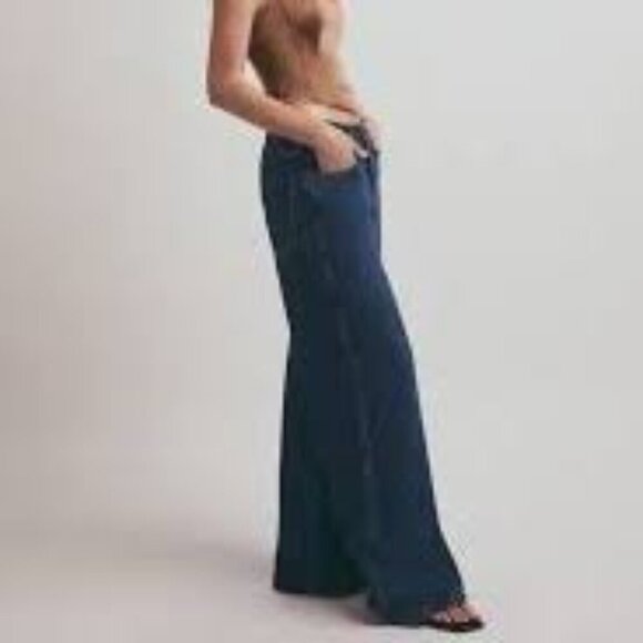 Favorite Daughter The Ollie Low Rise Ultimate Baggy Wide Leg Kent Wash Size 33 - Picture 3 of 17